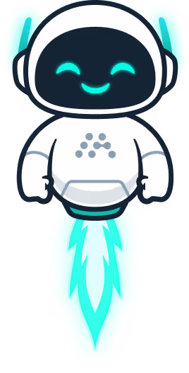 cute mascot robot Morty standard pose