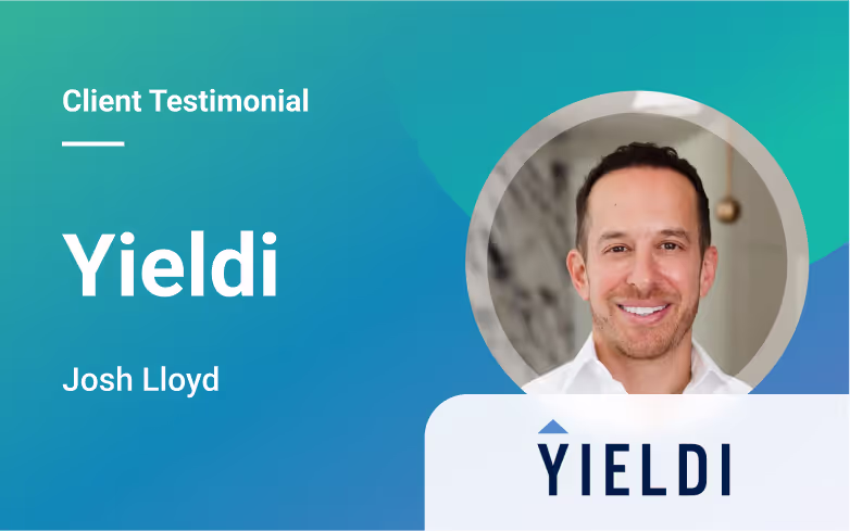 Client testimonial video cover - Josh Lloyd from Yieldi