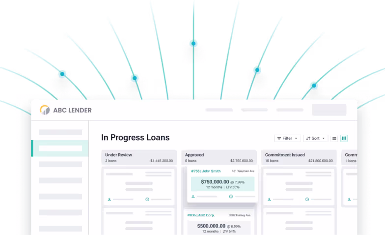 kanban dashboard for loan origination