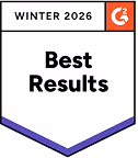 Badge displaying 'Winter 2026 Best Results' with the G2 logo in the top right corner.