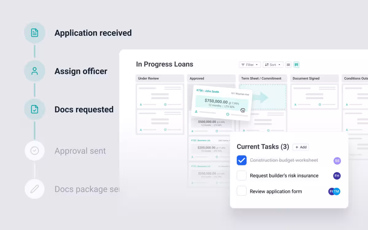 mortgage workflow automation LOS no-code dashboard Mortgage Automator