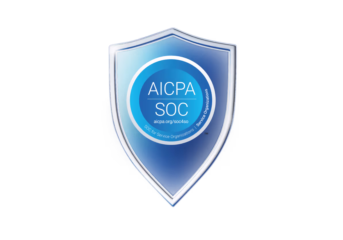 AICPA SOC 2 Type II certification badge on a shield, symbolizing compliance with industry-leading data security and operational integrity standards. This certification ensures secure financial transactions and rigorous protection of sensitive data in accordance with AICPA guidelines.